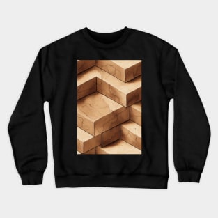 Stylized Geometric Travertine Stone Pattern Texture #8 Crewneck Sweatshirt